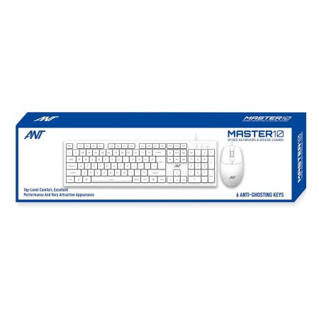 Ant Esports Master 10 Wired Keyboard & Mouse Combo (White)
