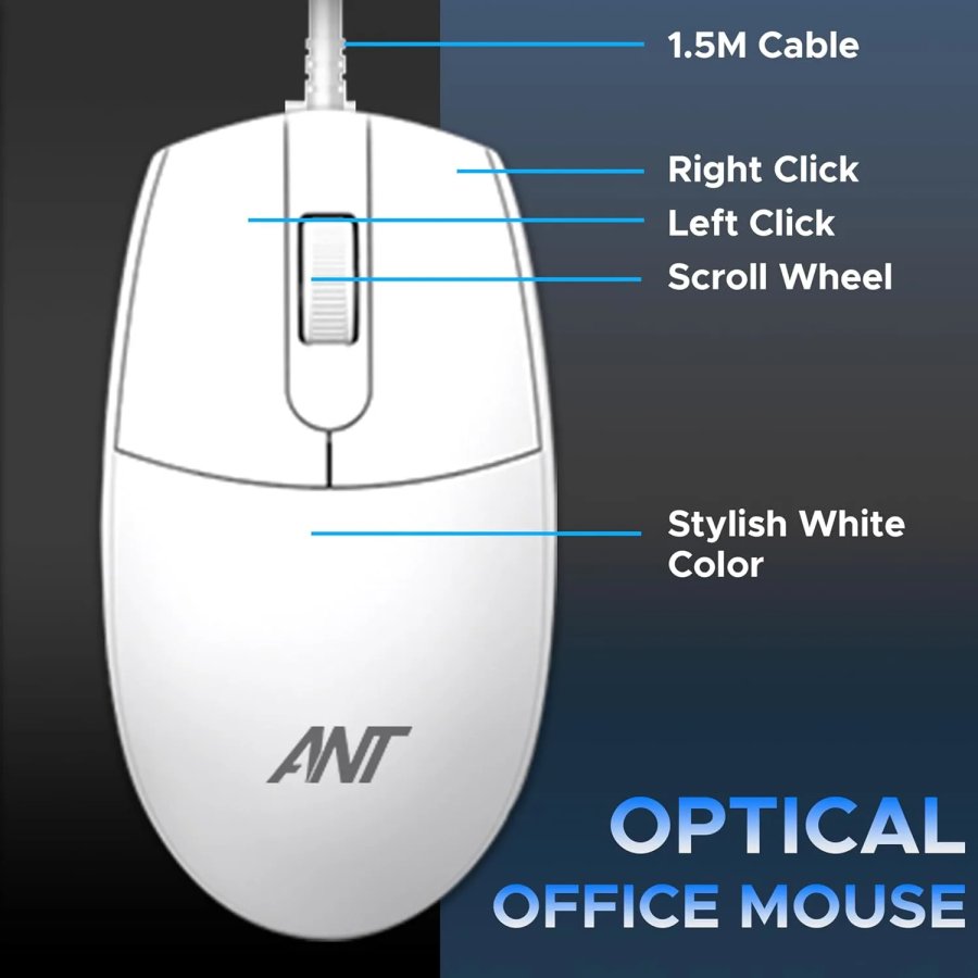 Ant Esports Master 10 Wired Keyboard & Mouse Combo (White)