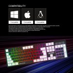 Ant Esports MK1450 Pro Wired Membrane Gaming Keyboard (Black & White)