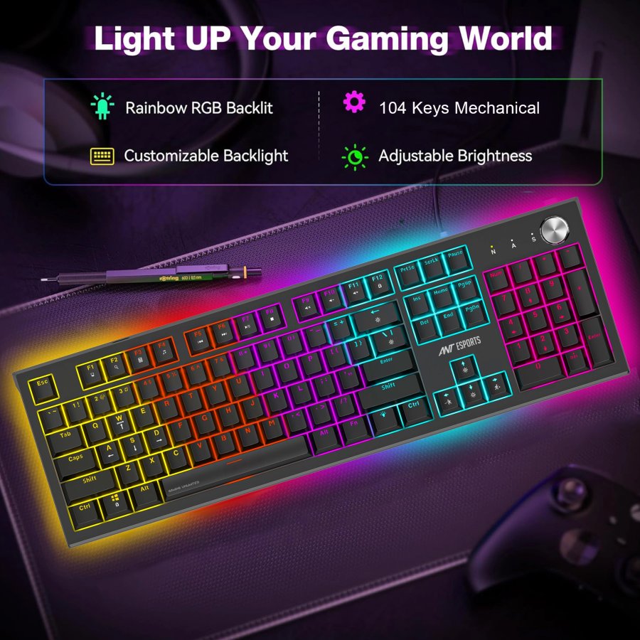Ant Esports MK1850 Red Switch Mechanical Gaming Keyboard