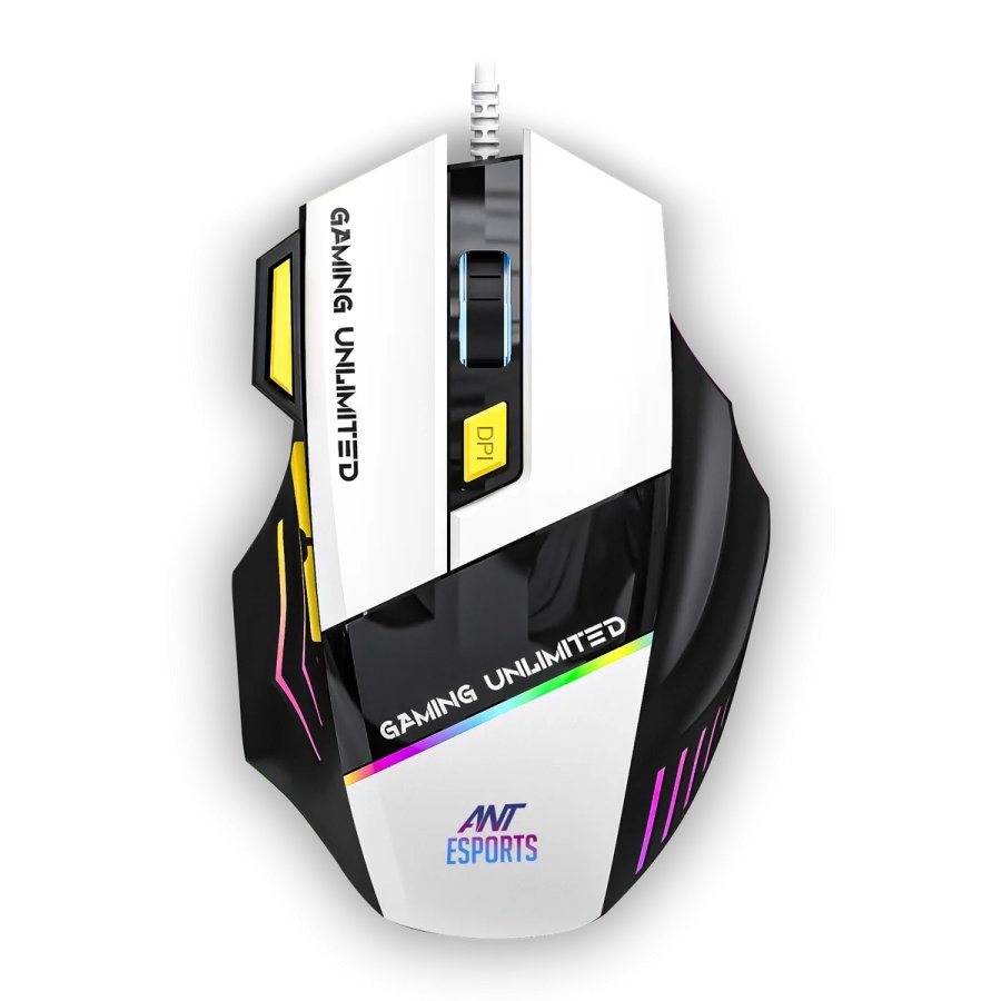 Ant Esports Strike10 RGB Wired Gaming Mouse White