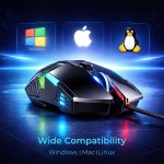 Ant Esports GM90 3600 DPI Wired Gaming Mouse Black