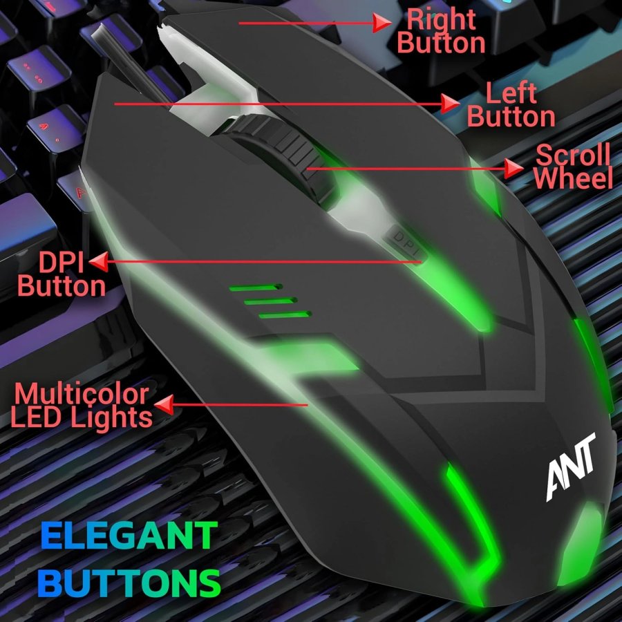 Ant Esports GM46 USB RGB Gaming Mouse Black