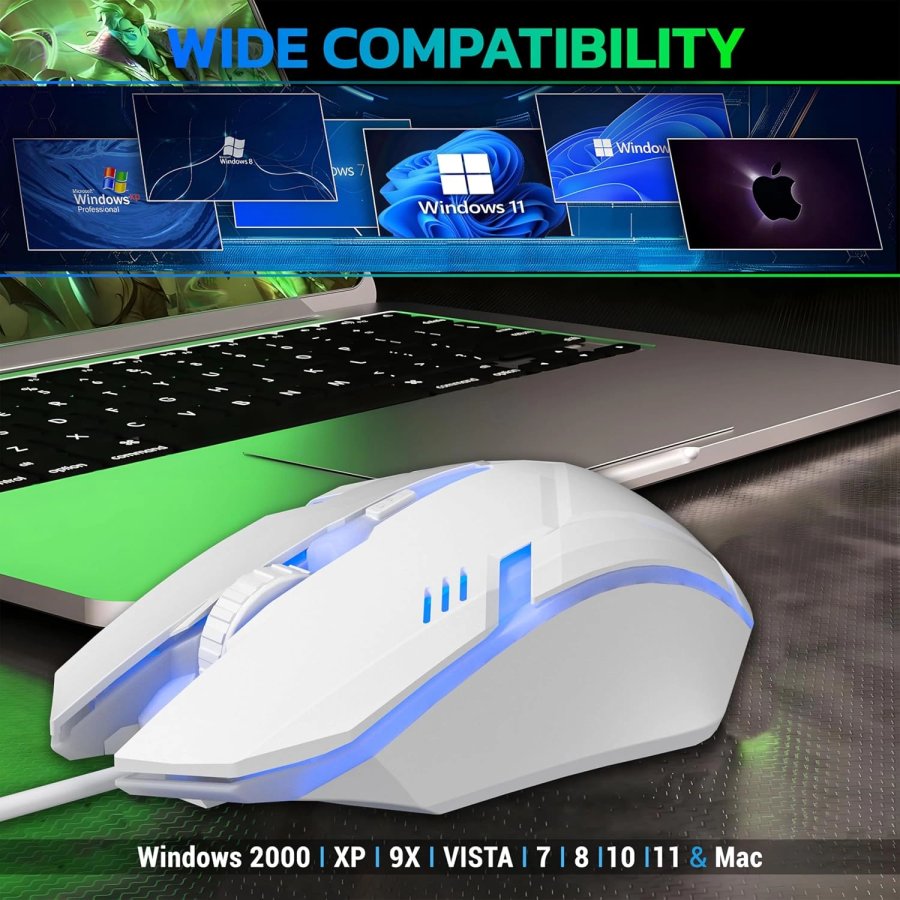 Ant Esports GM46 USB RGB Gaming Mouse White