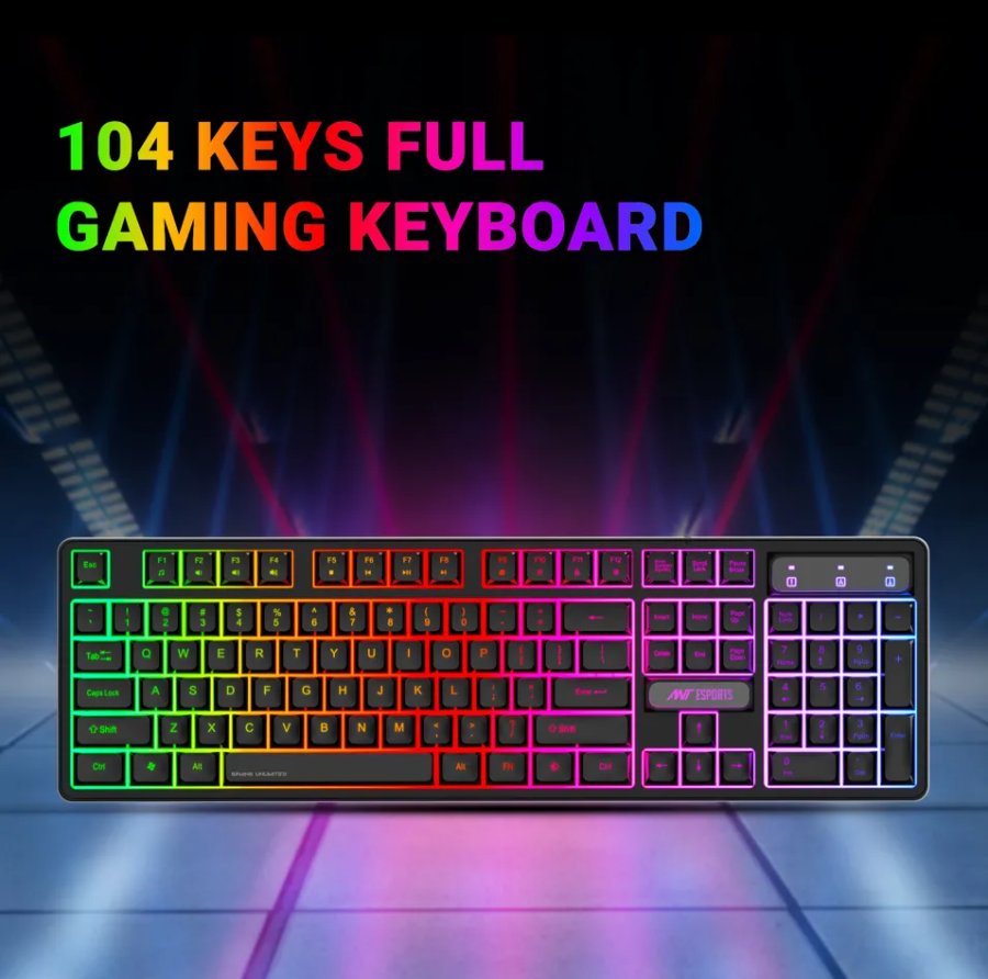 Ant Esports USB Wired Gaming Keyboard Mouse Combo KM1650 RGB