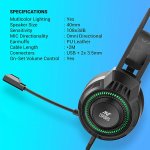 ANT ESPORTS H580 PRO LED Gaming Headset with Mic - Black