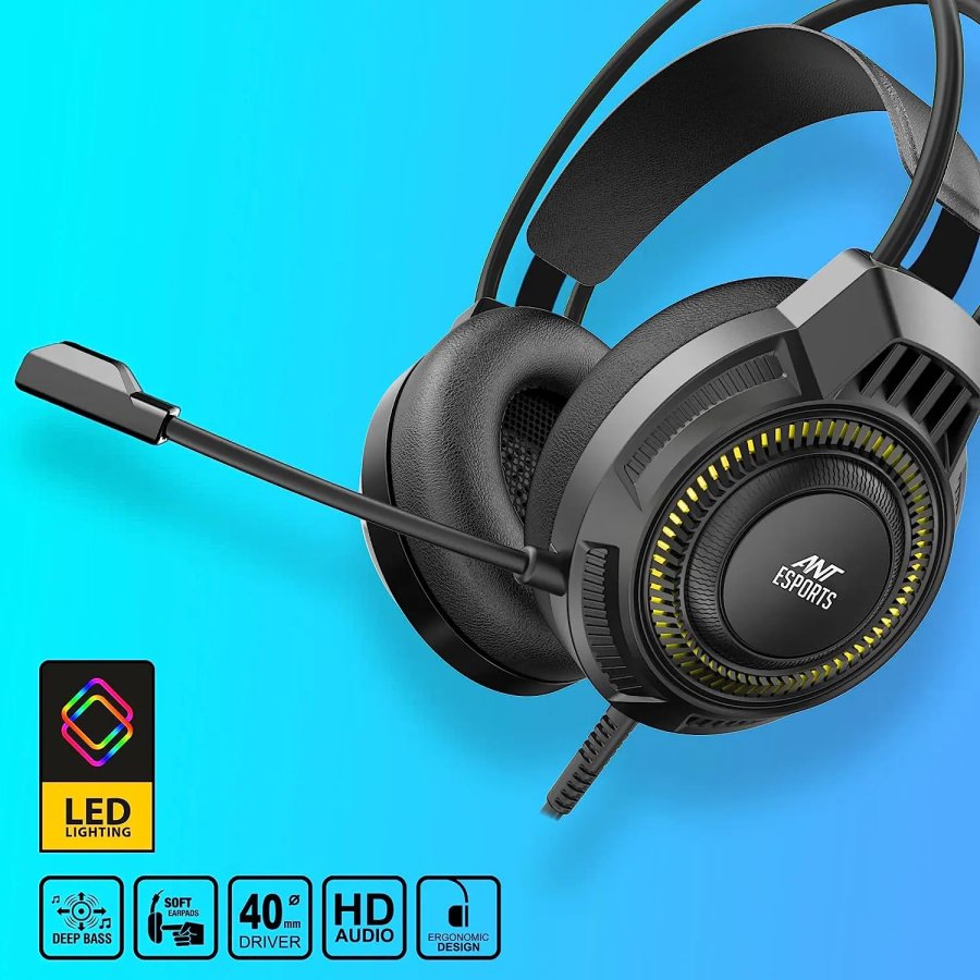ANT ESPORTS H580 PRO LED Gaming Headset with Mic - Black