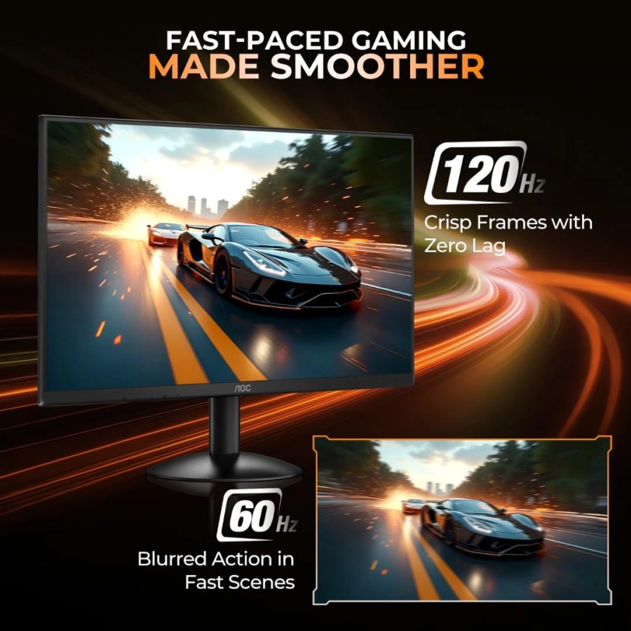 AOC 23.8 Inch 24B30H2 FHD IPS 120Hz Monitor Black