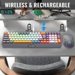 Ant Esports KM590 Pro Wireless Gaming Combo Grey Beige Orange
