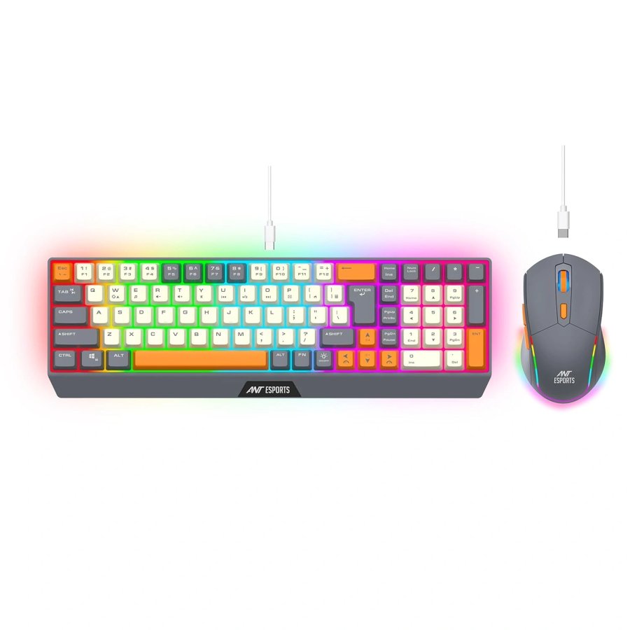 Ant Esports KM590 Pro Wireless Gaming Combo Grey Beige Orange