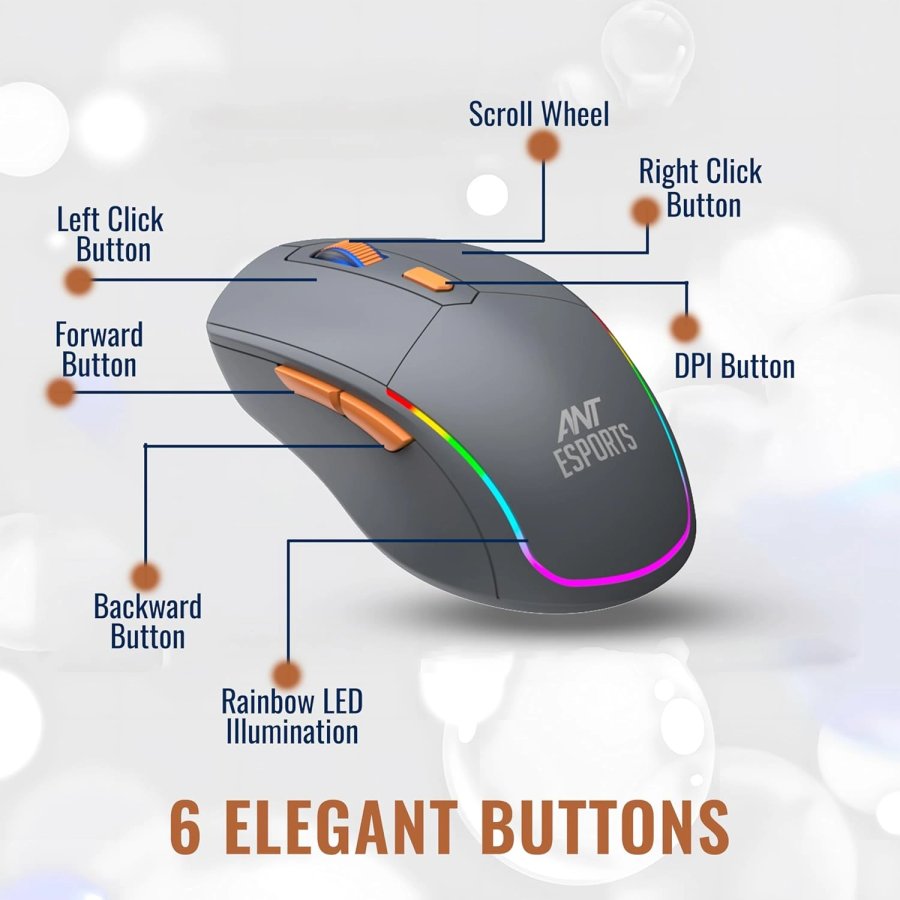 Ant Esports KM590 Pro Wireless Gaming Combo Grey Beige Orange