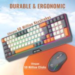 Ant Esports KM590 Pro Wireless Gaming Combo Grey Beige Orange