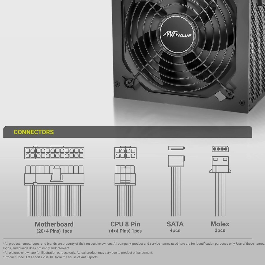 Ant Value ECO400 400W Desktop Power Supply