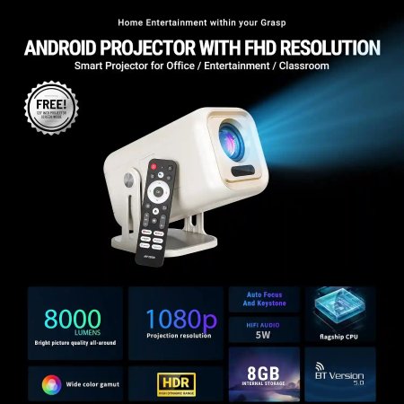 ANT Esports View690 AF FHD Smart Projector White