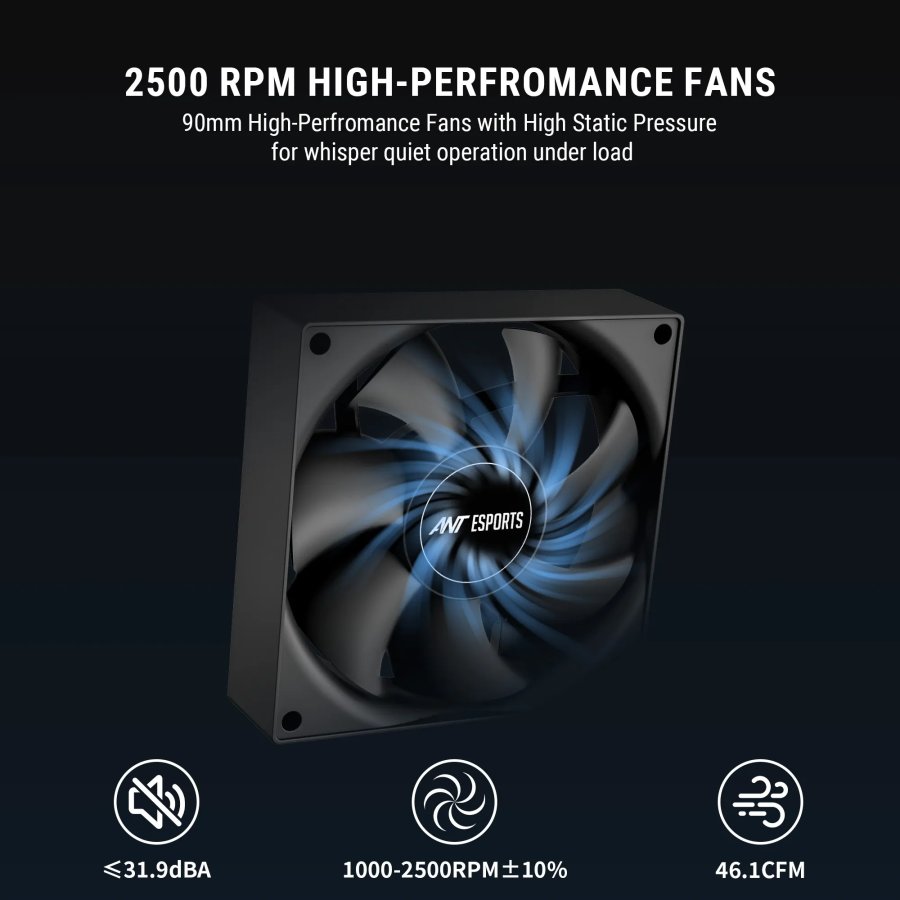 Ant Esports V4 Digital CPU Air Cooler with LED Temperature Display and ARGB
