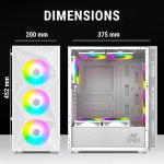 Ant Esports Gaming Cabinet Elite 1200 White ARGB