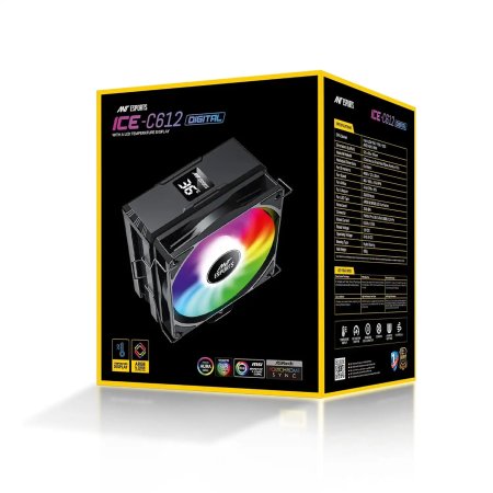 Ant Esports ICE-C612 Digital CPU Air Cooler with Temperature Display
