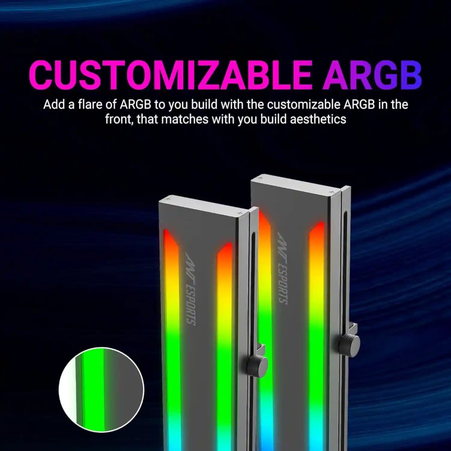 Ant Esports GCB70 ARGB GPU Holder and Anti-Sag Bracket Black