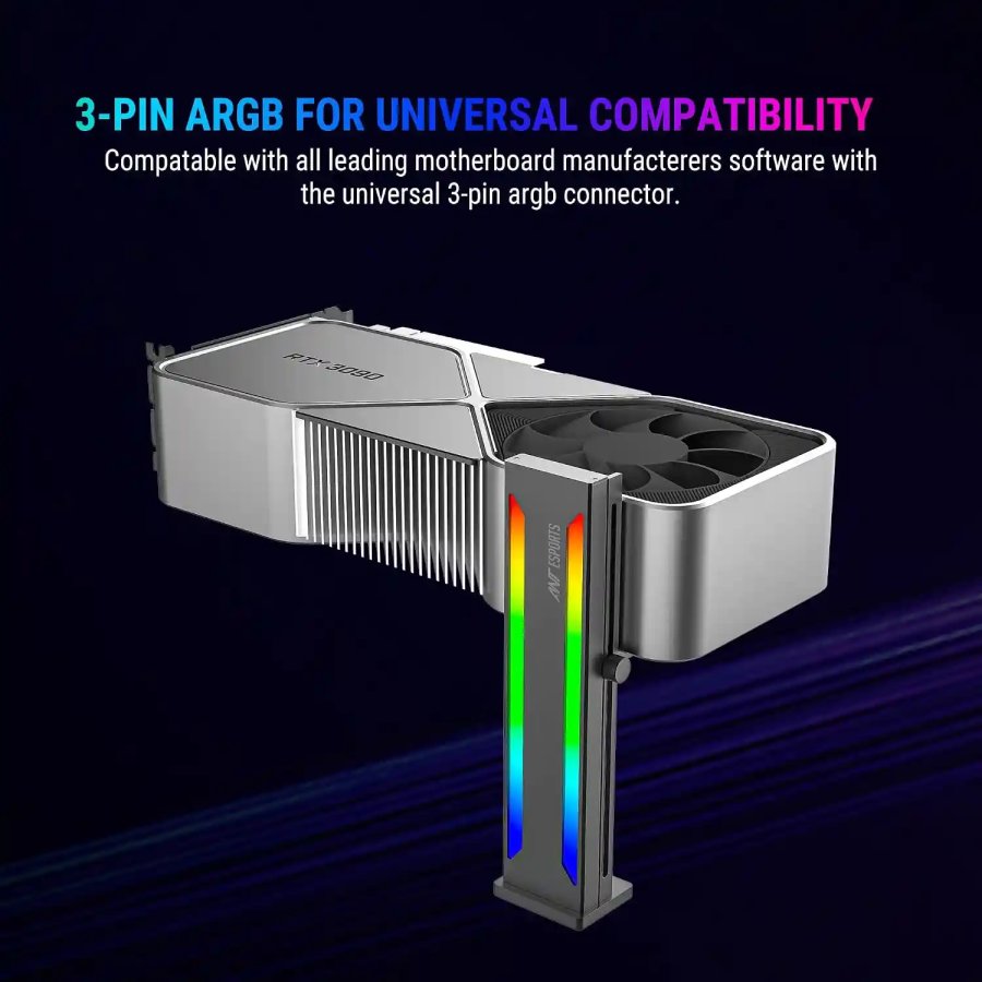 Ant Esports GCB70 ARGB GPU Holder and Anti-Sag Bracket Black
