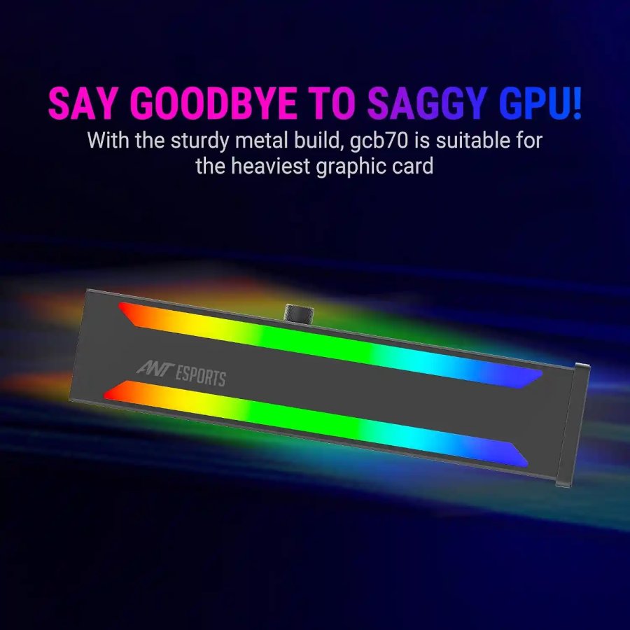Ant Esports GCB70 ARGB GPU Holder and Anti-Sag Bracket Black