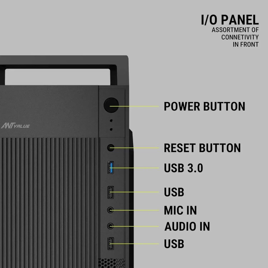 Ant Value VM5P Cabinet (M-ATX/M-ITX) with Pre-Installed PSU