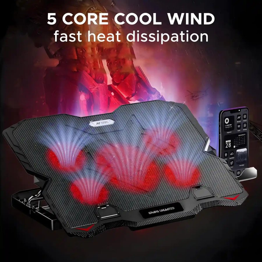 Ant Esports NC190 Laptop Cooling Pad with Mobile Holder