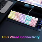 Ant Esports MK3400 Pro V3 RGB Mechanical Keyboard Brown Switch - White