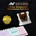 Ant Esports MK3400 Pro V3 RGB Mechanical Keyboard Brown Switch - White
