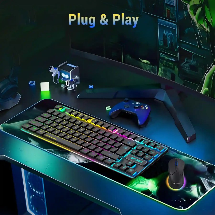 Ant Esports KM730 Pro Wireless TKL Gaming Keyboard Mouse Combo