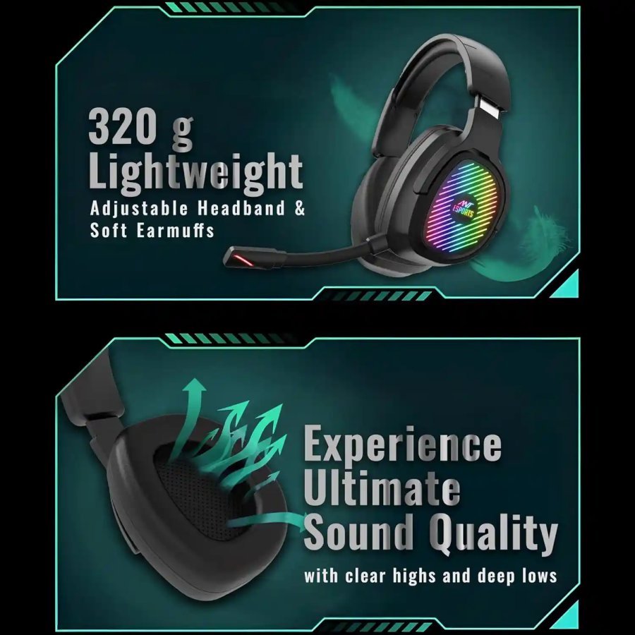 Ant Esports Stealth 10 Wireless Gaming Headset Bluetooth 5.4 RGB
