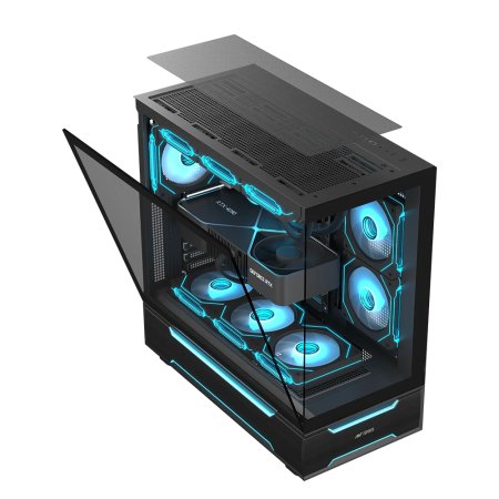 Ant Esports Crystal X6 Pro Mid-Tower Gaming Cabinet Black