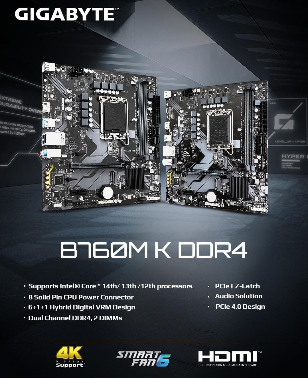 Gigabyte B760M K V2 DDR4 Motherboard For Intel 14th 13th 12th Gen JAIN DIGITAL HUB